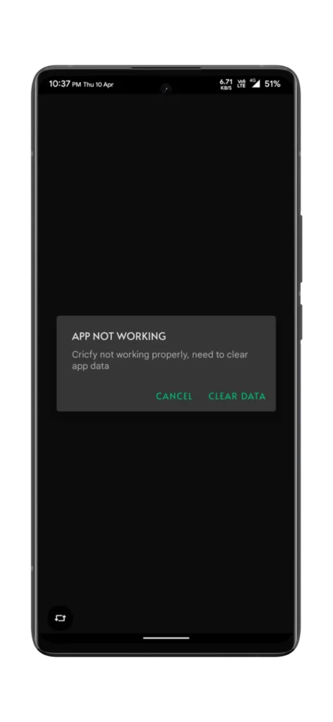 cricfy tv app not working